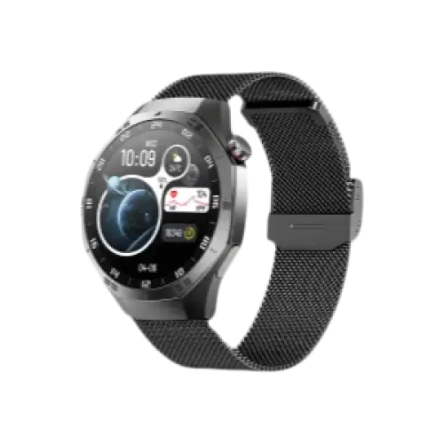 2025 Nouveaux pour Android et ios montre intelligente hommes AMOLED écran GPS - Mesh belt black - Montre intelligente