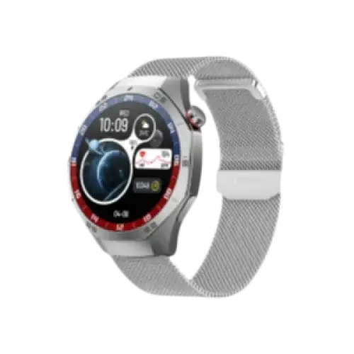 2025 Nouveaux pour Android et ios montre intelligente hommes AMOLED écran GPS - Mesh belt silvery - Montre intelligente