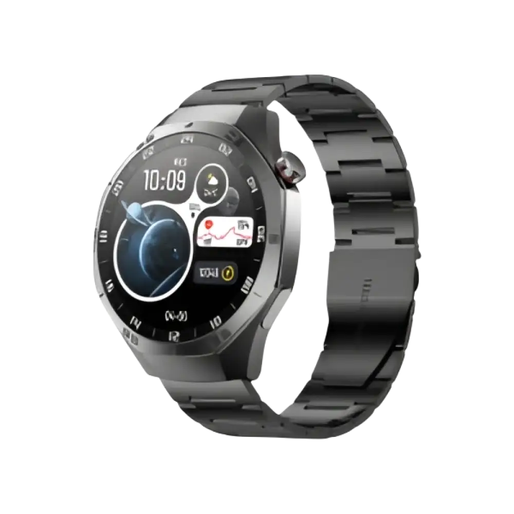 2025 Nouveaux pour Android et ios montre intelligente hommes AMOLED écran GPS - steel strip black - Montre intelligente