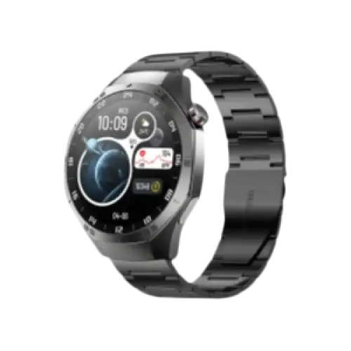 2025 Nouveaux pour Android et ios montre intelligente hommes AMOLED écran GPS - steel strip black - Montre intelligente
