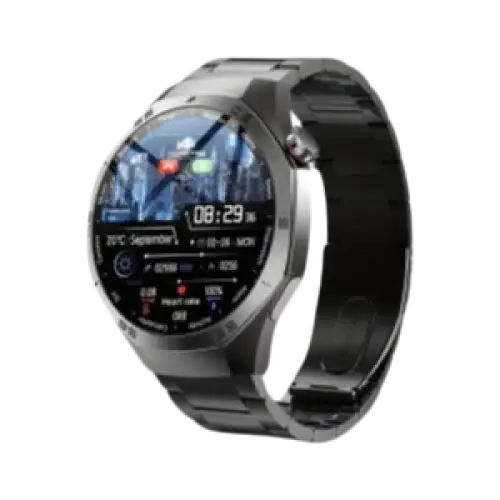 2025 Nouveaux pour Android et ios montre intelligente hommes AMOLED écran GPS - Belt black - Montre intelligente