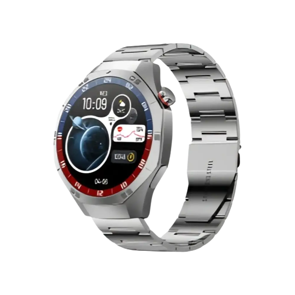 2025 Nouveaux pour Android et ios montre intelligente hommes AMOLED écran GPS - steel strip silvery - Montre