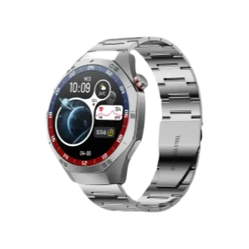 2025 Nouveaux pour Android et ios montre intelligente hommes AMOLED écran GPS - steel strip silvery - Montre
