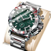 POEDAGAR montre de luxe pour hommes calendrier lumineux étanche homme - 892 Argent Vert - Montre à Quartz