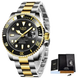 LIGE Montre de plongée étanche pour homme montre bracelet à quartz Montre à Quartz