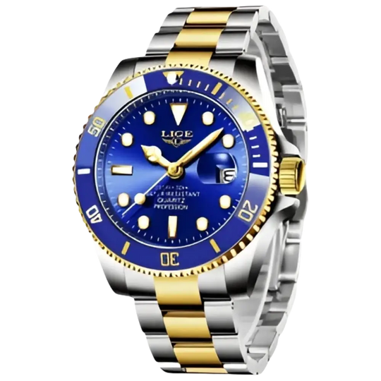 LIGE Montre de plongée étanche pour homme montre bracelet à quartz Montre à Quartz