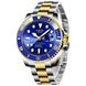 LIGE Montre de plongée étanche pour homme montre bracelet à quartz Montre à Quartz