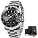 LIGE Montre de plongée étanche pour homme montre bracelet à quartz Montre à Quartz