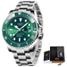 LIGE Montre de plongée étanche pour homme montre bracelet à quartz Montre à Quartz