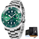 LIGE Montre de plongée étanche pour homme montre bracelet à quartz Montre à Quartz
