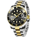 LIGE Montre de plongée étanche pour homme montre bracelet à quartz Or Noir Montre à Quartz