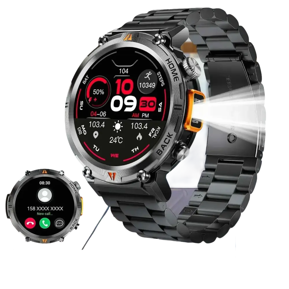 Montre intelligente EIGIIS KE3 Bluetooth pour hommes - Appels et fonctionnalités avancées