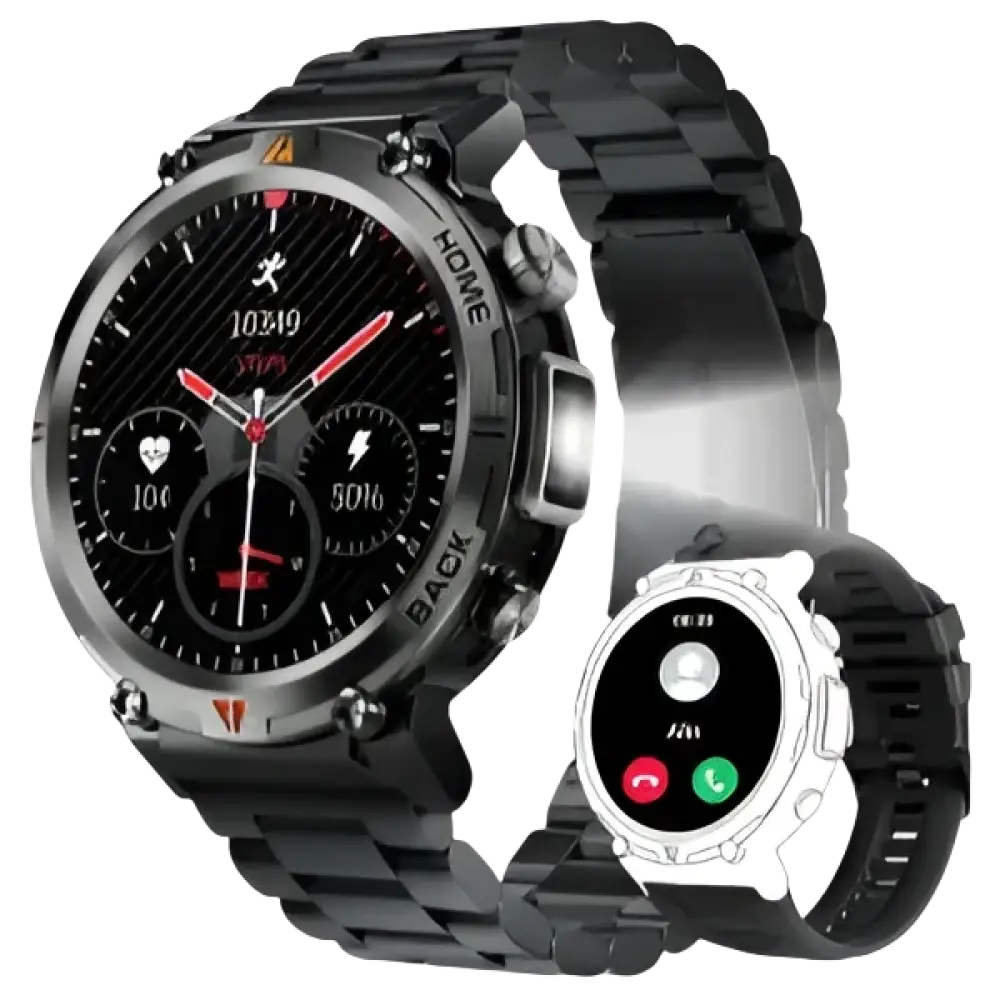 Montre intelligente EIGIIS KE3 Bluetooth pour hommes - Appels et fonctionnalités avancées