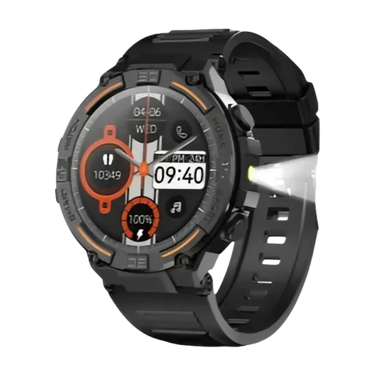 Montre intelligente militaire étanche pour hommes avec écran HD 360x360 et lampe de poche