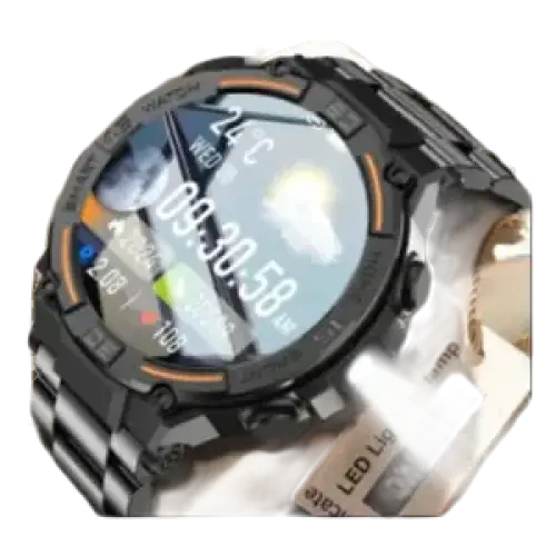 Montre intelligente militaire étanche pour hommes avec écran HD 360x360 et lampe de poche
