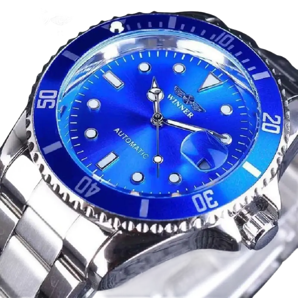 Montre mécanique automatique pour hommes étanche bracelet en acier inoxydable calendrier lumineux montres décontractées
