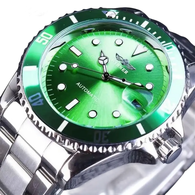 Montre mécanique automatique pour hommes étanche bracelet en acier inoxydable calendrier lumineux montres décontractées