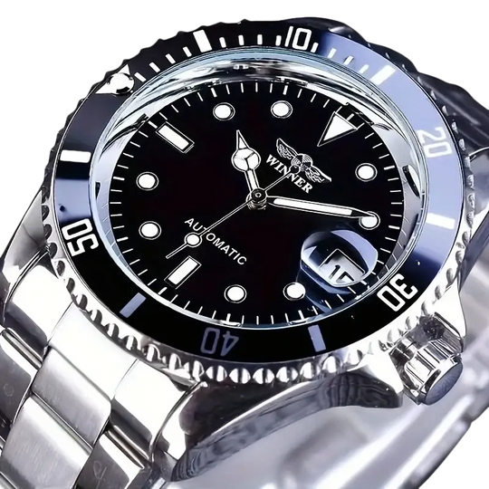 Montre mécanique automatique pour hommes étanche bracelet en acier inoxydable calendrier lumineux montres décontractées