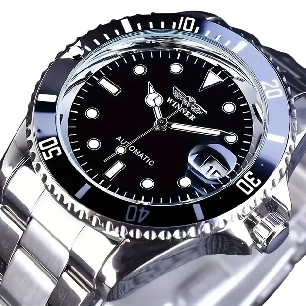 Montre mécanique automatique pour hommes étanche bracelet en acier inoxydable calendrier lumineux montres décontractées