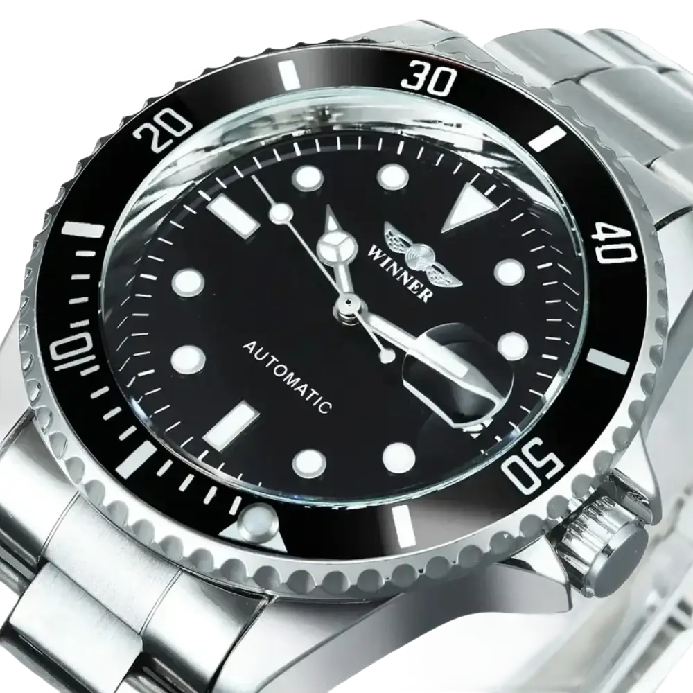 Montre mécanique automatique pour hommes étanche bracelet en acier inoxydable calendrier lumineux montres décontractées