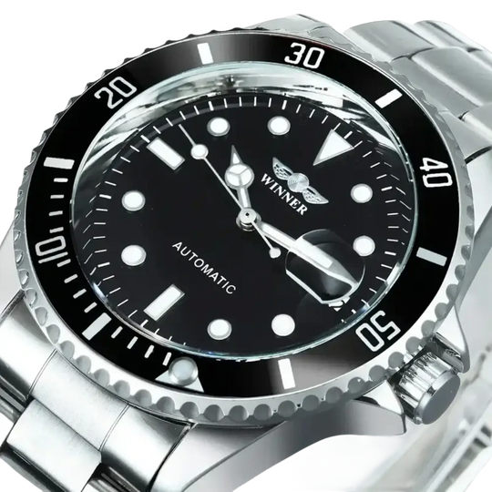 Montre mécanique automatique pour hommes étanche bracelet en acier inoxydable calendrier lumineux montres décontractées