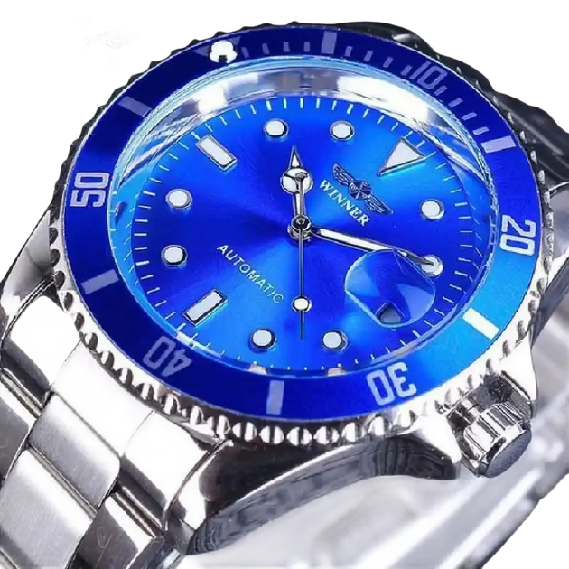 Montre mécanique automatique pour hommes étanche bracelet en acier inoxydable calendrier lumineux montres décontractées