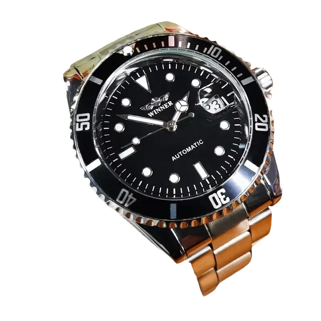 Montre mécanique automatique pour hommes étanche bracelet en acier inoxydable calendrier lumineux montres décontractées