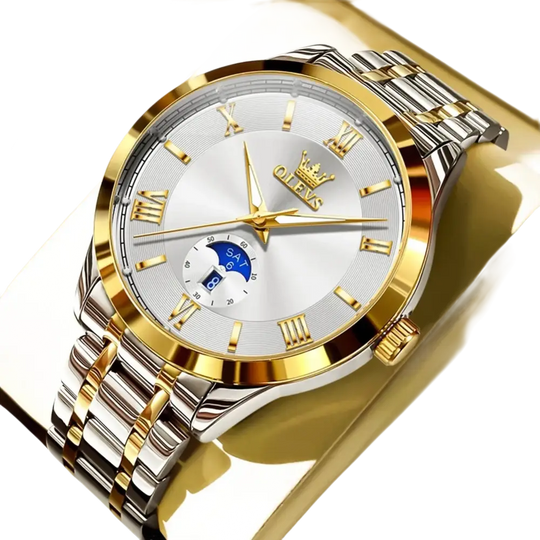 OLEVS 3638 montre pour hommes montre à Quartz originale en acier inoxydable étanche lumineux grand cadran jour Date