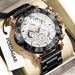 POEDAGAR luxe hommes montre-bracelet Date lumineux étanche Quartz homme horloge chronographe acier inoxydable mode