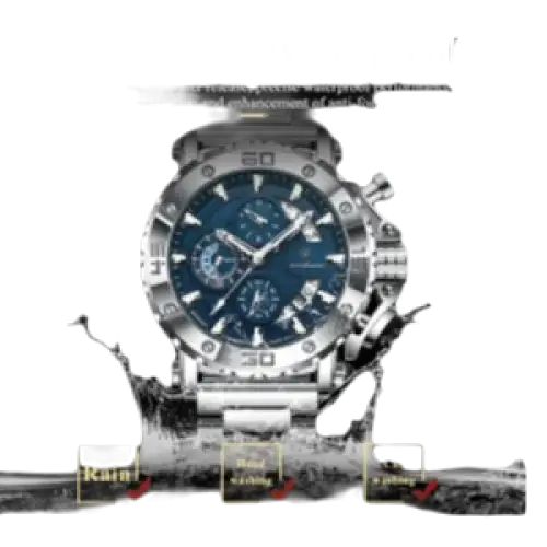 POEDAGAR montre de luxe pour hommes calendrier lumineux étanche homme - Montre à Quartz