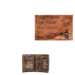 Portefeuille en cuir personnalisable avec différentes options de polices de caractères et de zones de gravure.