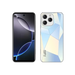 Un smartphone doté d’un écran intégral et d’un dos à motifs géométriques avec un triple système d’appareils photo.