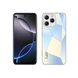 Un smartphone doté d’un écran intégral et d’un dos à motifs géométriques avec un triple système d’appareils photo.