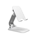 Support de téléphone de bureau blanc réglable.