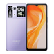 Smartphone violet avec écran secondaire à l’arrière.