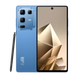 Smartphone bleu avec stylet, doté d’un système de caméra à lentilles multiples à l’arrière et d’une caméra frontale à trou.