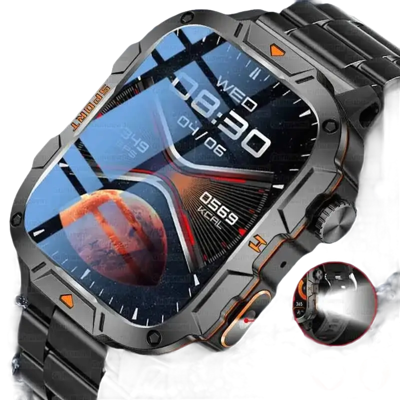 2025 nouveau pour Xiaomi montre intelligente de qualité militaire hommes 1.96 "écran AMOLED 5ATM étanche sport Fitness Tracker BT appel Smartwatch