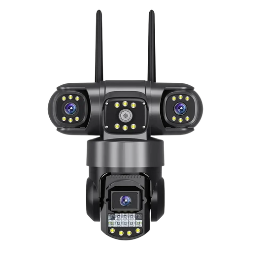 Système de sécurité à quatre caméras avec Wi-Fi et carte SD de 32 Go incluse.