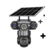 Caméra de sécurité à énergie solaire avec plusieurs objectifs réglables.