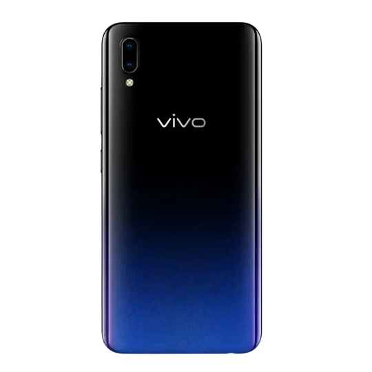 Smartphone noir et bleu dégradé doté d’un double appareil photo.