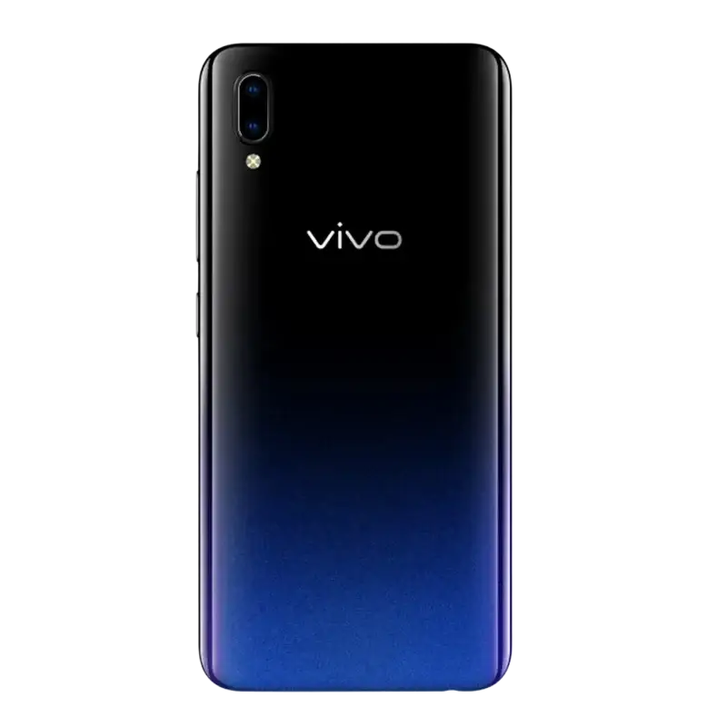 Smartphone noir et bleu dégradé doté d’un double appareil photo.